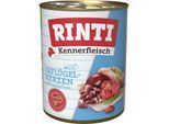 RINTI Kennerfleisch Nassfutter Hund, Adult, Dose, Geflügelherzen 24x800 g