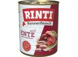 RINTI Kennerfleisch Nassfutter Hund, Adult, Dose, Ente 12x800 g