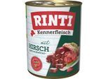 RINTI Kennerfleisch Nassfutter Hund, Adult, Dose, Hirsch 24x800 g