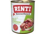 RINTI Kennerfleisch Nassfutter Hund, Adult, Dose, Wildschwein 24x800 g
