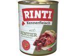 RINTI Kennerfleisch Nassfutter Hund, Adult, Dose, Rentier 24x800 g