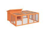 VidaXL Kaninchenstall 144x123x67,5 cm (L x B x H) naturfarben
