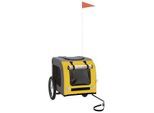 VidaXL Fahrradanhänger Hund 125 x 64 x 66 cm (L x B x H) gelb
