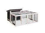 VidaXL Kaninchenstall 144x123x67,5 cm (L x B x H) grau