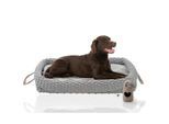 Rohrschneider ® Flauschiges Tierbett inkl. Gratis-Beigabe, Körbchen in Flechtoptik L