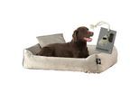 Rohrschneider ® Hundebett inkl. Gratis-Beigabe, Kuschelsofa taupe L