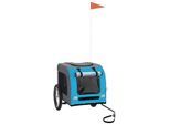 VidaXL Fahrradanhänger Hund 125 x 64 x 66 cm (L x B x H) blau