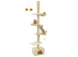 FEANDREA Kratzbaum deckenhoch 231-291cm mehrstufig beige