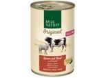 REAL NATURE Original Nassfutter Katze, Adult, Lamm mit Rind und Distelöl 24x400 g