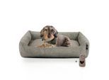 Rohrschneider Hundebett mit Gratis-Beigabe, waschbar, robuster Fein-Cordstoff taupe