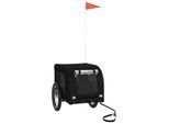 VidaXL Fahrradanhänger Hund 124 x 65 x 66 cm (L x B x H) schwarz