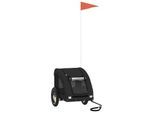 VidaXL Fahrradanhänger Hund 124x53x53cm (L x B x H) schwarz