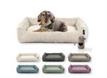 Rohrschneider Hundebett mit Gratis-Beigabe, waschbar, robuster Breit-Cordstoff beige