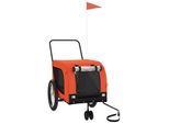 VidaXL Fahrradanhänger Hund 134 x 68 x 74 cm (L x B x H) orange