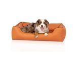 Knuffelwuff orthopädisches Hundebett aus Kunstleder Lovelock terracotta M-L