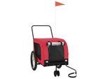 VidaXL Fahrradanhänger Hund 134 x 68 x 74 cm (L x B x H) rot