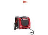 VidaXL Fahrradanhänger Hund 133,5 x 69 x 73,5 cm (L x B x H) rot