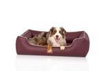 Knuffelwuff orthopädisches Hundebett aus Kunstleder Lovelock bordeaux M-L