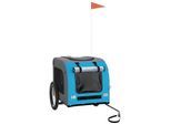VidaXL Fahrradanhänger Hund 55 x 80 x 55 cm (L x B x H) blau