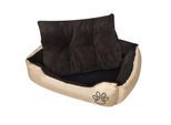 VidaXL Hundebett beige und dunkelbraun 80 cm, 80 cm, 21 cm
