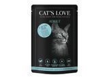 CAT'S LOVE Nassfutter Katze Adult in Gelee Lachs pur mit Distelöl und Petersilie 24x85 g