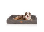 Knuffelwuff orthopädisches Hundebett Austin aus Kunstleder braun/ grau XXXL