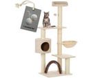 Rohrschneider Kratzbaum für Katzen mit Gratis-Beigabe, Katzenkratzbaum "Utah" beige