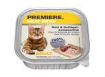 PREMIERE Meat Menu Nassfutter Katze Adult Rind und Geflügelkomposition 64x100 g
