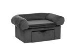 VidaXL Hundesofa Plüsch mit Schublade 75x50x38cm dunkelgrau