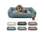 Rohrschneider Hundebett waschbar, robuster Breit-Cordstoff mit Gratis-Beigabe