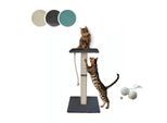 Rohrschneider ® Katzenbaum Emmi mit Vollholz-Holm und Gratis-Beigabe dunkelgrau 45 cm, 45 cm, 77 cm