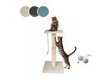 Rohrschneider ® Katzenbaum Emmi mit Vollholz-Holm und Gratis-Beigabe beige 45 cm, 45 cm, 77 cm