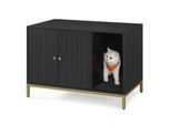 FEANDREA Katzenklo-Schrank Katzenhaus mit Kratzmatte schwarz