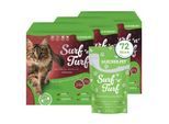 Lyra Pet Lecker.Pet Surf'n'Turf Pouches Katzenfutter in feiner Jelly Nassfutter 4er Mix Multipack 90 g