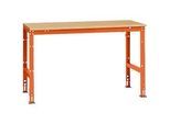 Manuflex Grundtisch UNIVERSAL Standard, Tischplatte Multiplex, 1500x800, rotorange