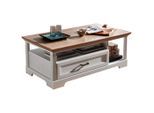 Livetastic Couchtisch Muscat, Weiß, Eiche, Holzwerkstoff, 1 Schublade(n) Schubladen, rechteckig, 67x45x120 cm, offenes Fach, Wohnzimmer, Wohnzimmertische, Couchtische