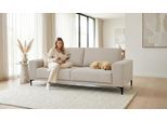 3-Sitzer OTTO HOME "Xander", beige (natural), B:224cm H:85cm T:88cm, 90% PES, 10% NY, Sofas, Breite 224 cm, Soft-Touch Chenille, schwarze Metallfüße