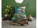 Kinderbettwäsche "Neneh", bunt (multi), B/L: 135cm x 200cm, 1 Stk., 1 Stk., Microfaser, B/L: 80cm x 80cm, 2 Stk., Microfaser, Obermaterial: 100% Polyester, PURE LUXURY COLLECTION, Bettwäsche, 135x200, Pflegeleicht, Reißverschluss, Wendeoptik, Kind, Junge, Dino