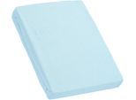 Spannbettlaken KUM "Frottee Spannbetttuch", blau (hellblau), L:200cm, Frottee, Obermaterial: 100% Polyester, Bettlaken, Spannbettlaken, bis ca. 30 cm Matratzenhöhe, weich & kuschelig