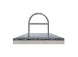 Schake Edelstahl, Rundbügel Ø48 mm + Querholm Länge: 650mm, Höhe: 800mm + Bodenplatten zum Aufdübeln (449_66P)
