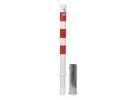 Schake Absperrpfosten Typ 476ZB, herausnehmbar, Ø 76mm + Profilzylinder, weiß / rot)