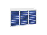 Stumpf Schubladenschrank Serie STS 410, 24 Schubladen enzianblau (24x100mm) ; Stumpf Metall (7103174)