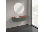 Villeroy und Boch Antao Sideboard K41102HL 120x26,8x50cm, Waschbeckenplattenfarbe warm walnut, leaf green matt lacquer