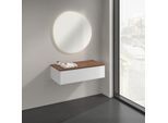 Villeroy und Boch Antao Sideboard K40002GF 100x26,8x50cm, Waschbeckenplattenfarbe warm walnut, glossy white lacquer