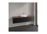 Villeroy und Boch Antao Waschtisch-Unterschrank K25152PD 160x36x50cm, Hahnlochbohrung, Waschbeckenplattenfarbe warm walnut, black matt lacquer