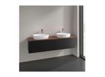 Villeroy und Boch Antao Waschtisch-Unterschrank K39052PD 160x36x50cm, Hahnlochbohrung, Waschbeckenplattenfarbe warm walnut, black matt lacquer