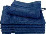 Waschhandschuh DYCKHOFF "Siena", blau (tintenblau), B:16cm L:21cm, Frottier, Waschlappen, mit Bordüre
