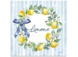 Glasbild ARTLAND "Le Citron IV", blau (farbe bild(er): gelb), B:50cm H:50cm, Bilder, in verschiedenen Größen