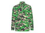 Stehkragenpullover JACK WOLFSKIN "PAW ERA 100 PRINT HZ M", Herren, Gr. M (50), grün (mountainpaw, lizard), Obermaterial: 100% POLYESTER, Pullover Stehkragenpullover