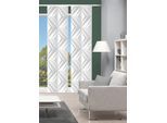 Schiebegardine VISION S "FRESKO", grau, B:60cm H:260cm, Polyester, Gardinen, DIGITALDRUCK